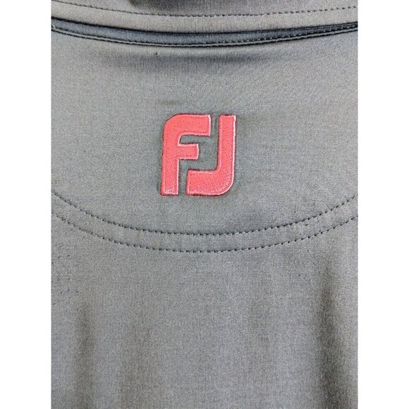 FootJoy FJ Lisle Mens Large Golf Polo Shirt Grey Pink Color Block Performance - Picture 3 of 6